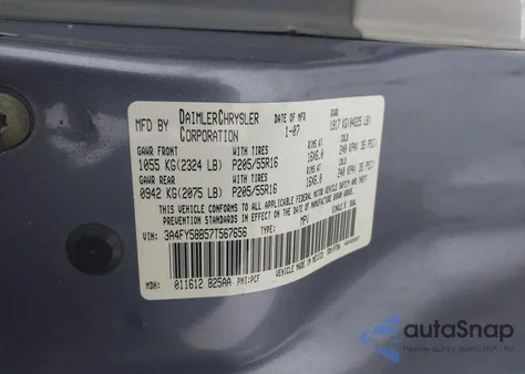 2007 Chrysler Pt Cruiser Touring from USA, damaged, VIN 3A4FY58B57T567656